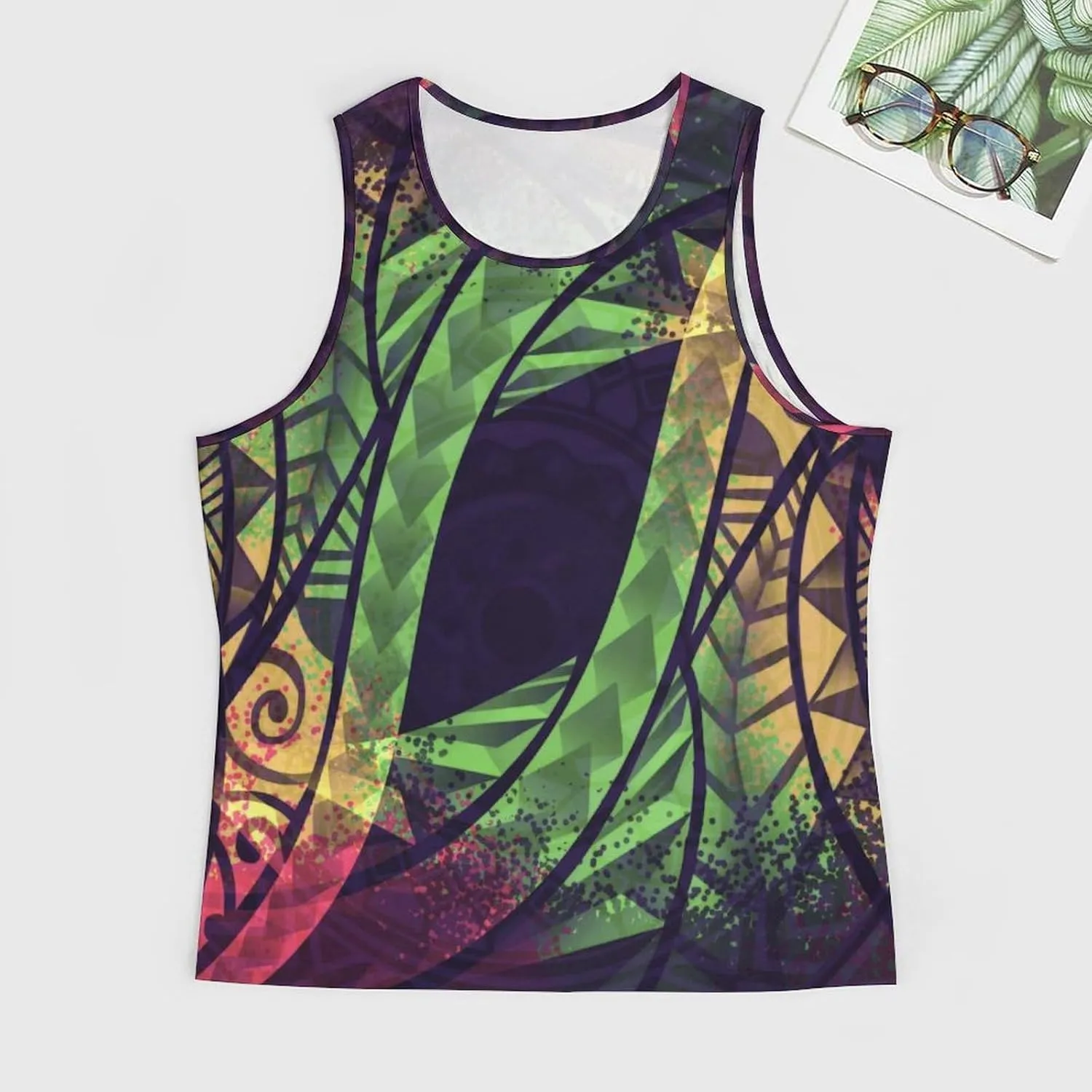 Men Polynesian Tribal Quick Dry Workout Tank Top Hawaiian Samoan Gym Muscle Tee Bodybuilding Sleeveless Shirt