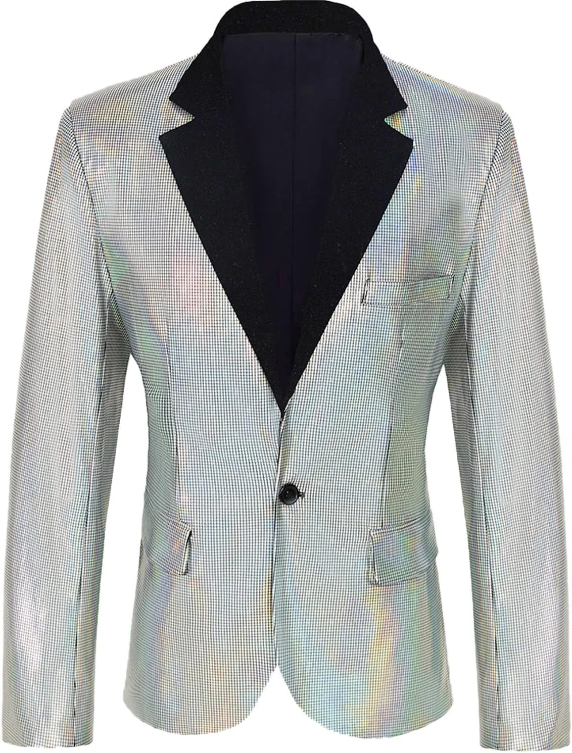 Men's 70s Disco Jacket Sequin Blazer Shiny Party Prom Outfit