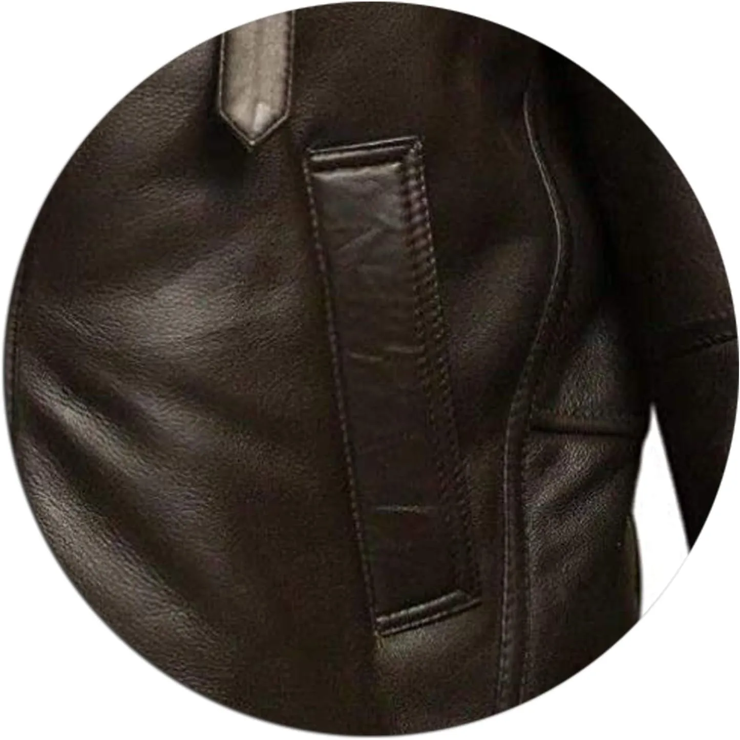 Men's B3 Bomber Aviator Jacket - Winter Faux Shearling Real Sheepskin Leather Jackets for Men, Black/Brown