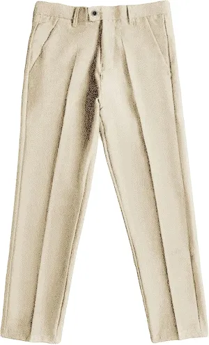 Men's Business Suit Pants Casual Pants Slim Fit Flex Flat Front Pant Stretch Tapered Chino Pants Trousers (28,Khaki)
