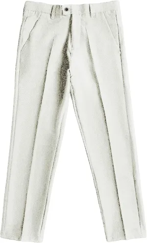 Men's Business Suit Pants Casual Pants Slim Fit Flex Flat Front Pant Stretch Tapered Chino Pants Trousers (28,White)