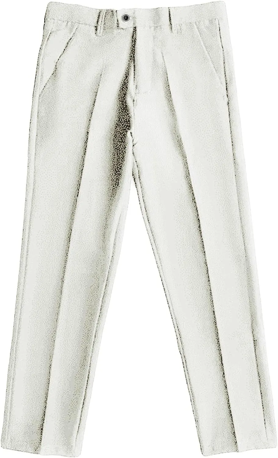 Men's Business Suit Pants Casual Pants Slim Fit Flex Flat Front Pant Stretch Tapered Chino Pants Trousers (28,White)