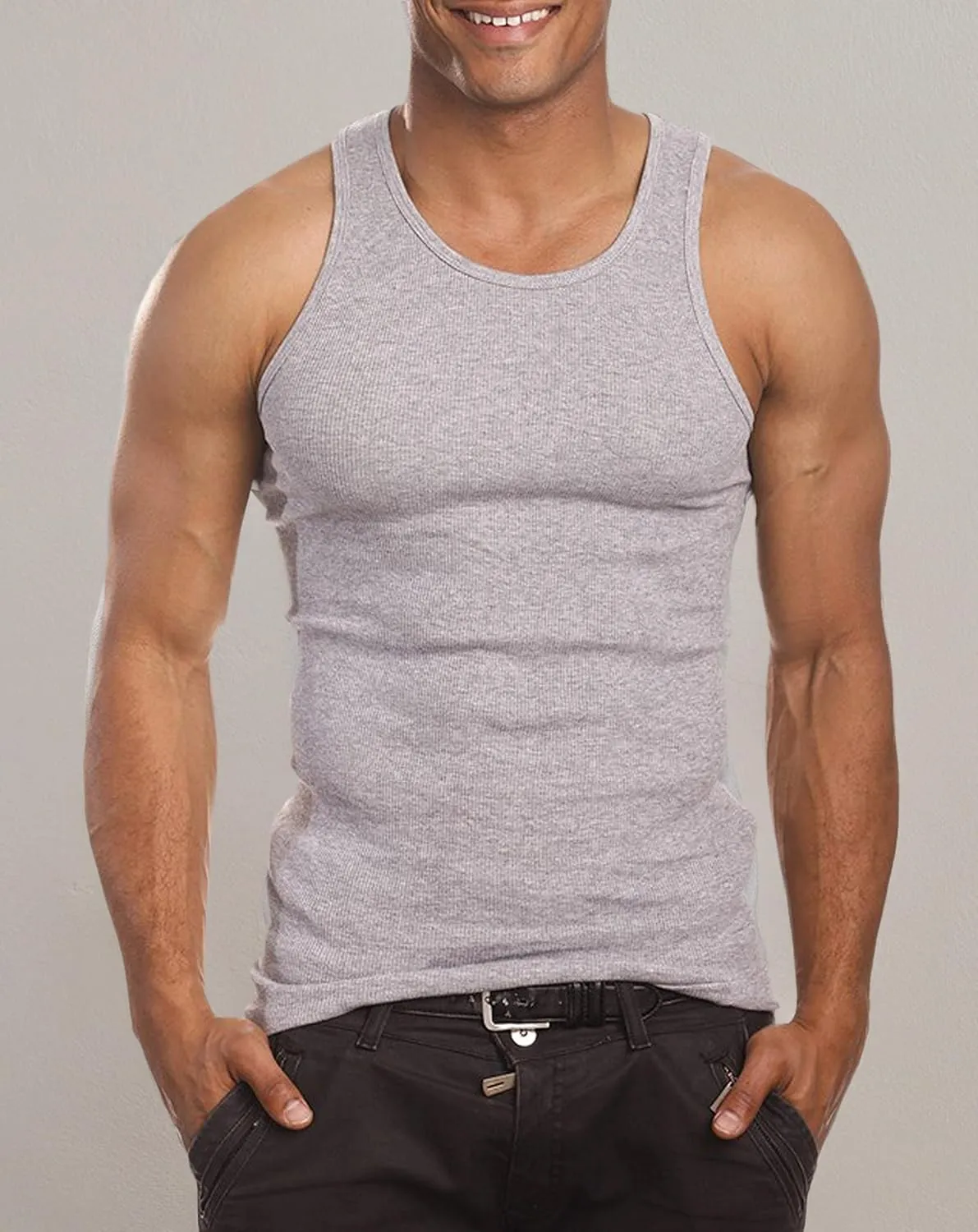 Mens Camo Muscle Tank Top Gym Work Out Super Thick 3 Pack