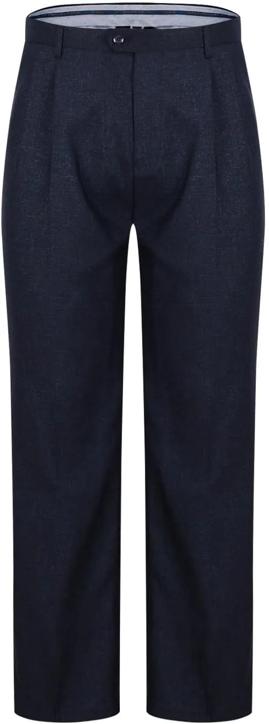 Mens Classic Fit Dress Pants Flat Front Straight Leg Formal Wrinkle Free Expandable Waist Casual Business Suit Pants