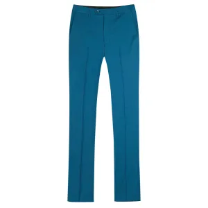 Men's Classic Slim Fit Stretch Flat Front Slacks Dress Pants Blue