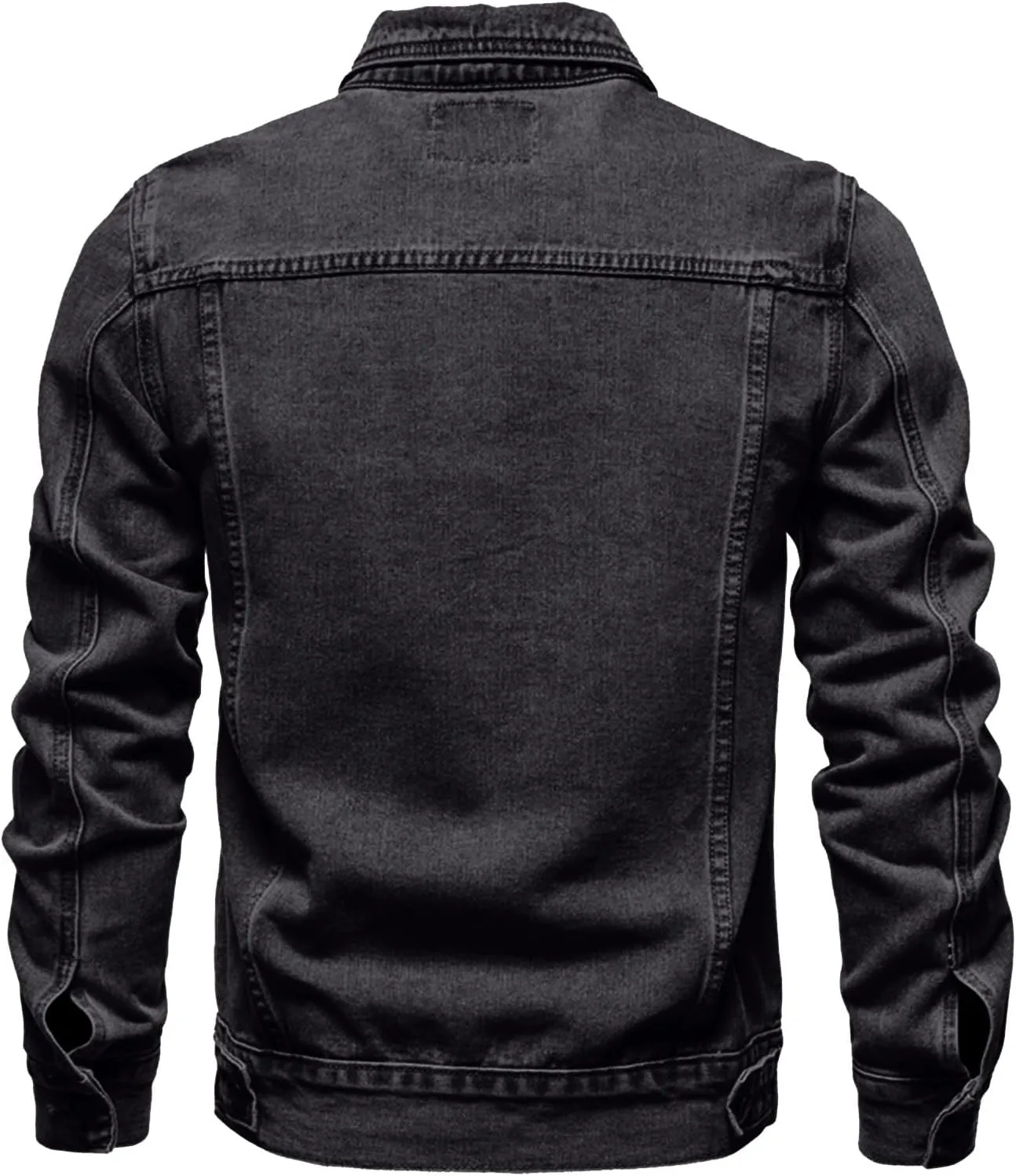 Men'S Denim Jackets, Men'S Casual Workwear Long Sleeve Lapel Collar Denim Jacket Loose Multi Pocket Coat