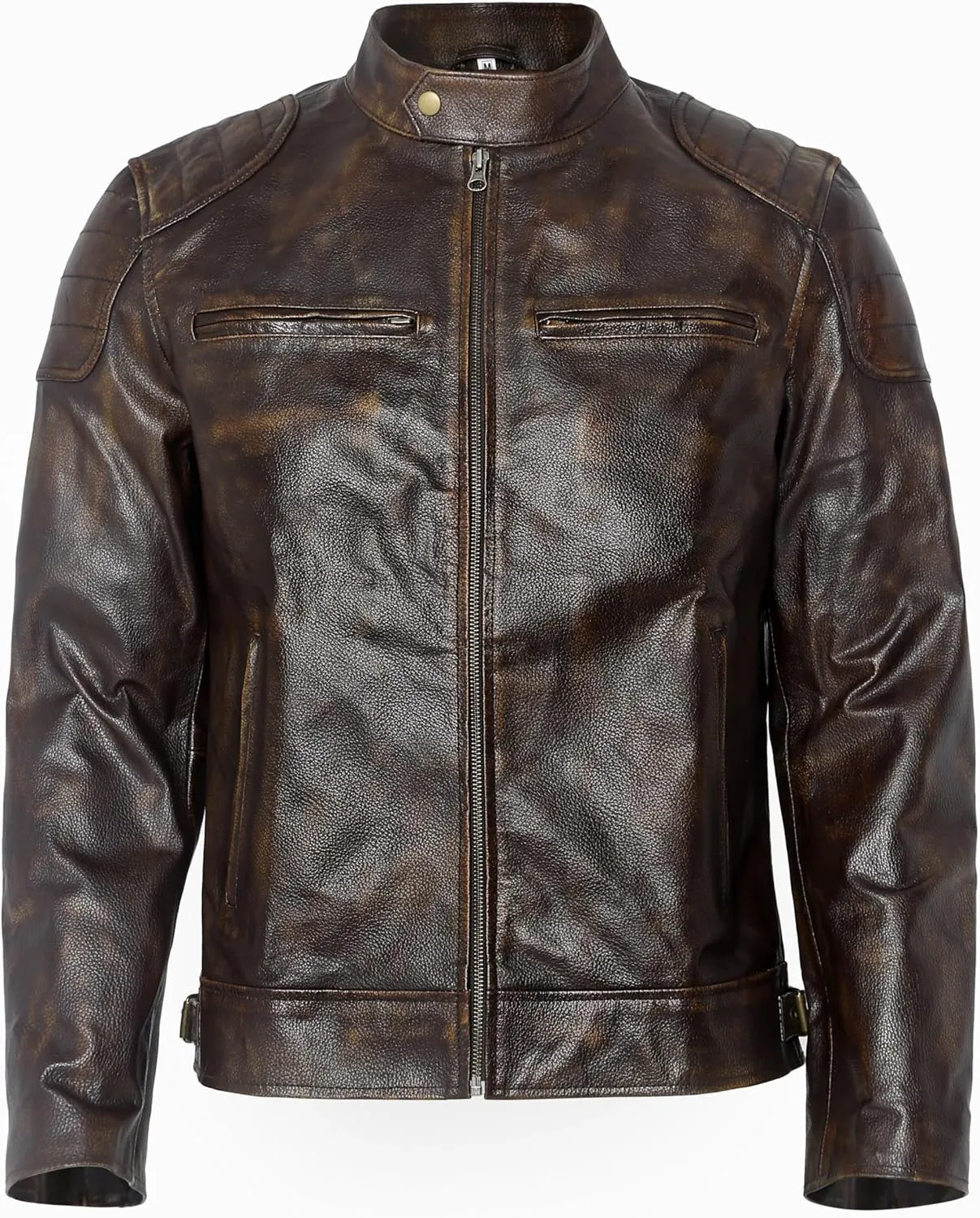 Mens Distressed Brown Leather Jacket - Vintage Brown Leather Jacket For Mens