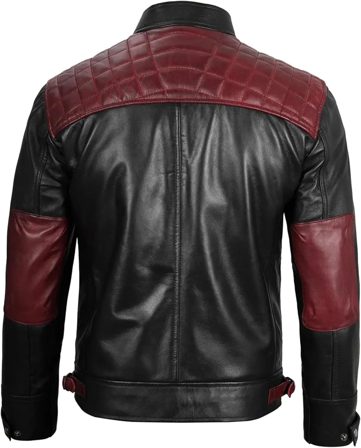 Men's Leather Jacket Black And Red Colour Quilted Fashion Jacket for Stylish Outfits Casual or Dressy Look