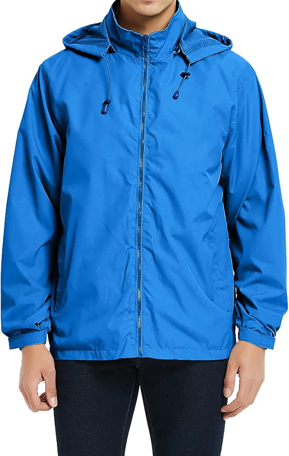 Mens Lightweight Windbreaker Jacket Waterproof Rain Jacket with Hood Soft Shell Jacket