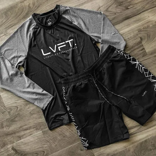Men's Long Sleeve Performance Raglan Tee for Gym, Bodybuilding, Running, and Workout Training - Athletic Shirt
