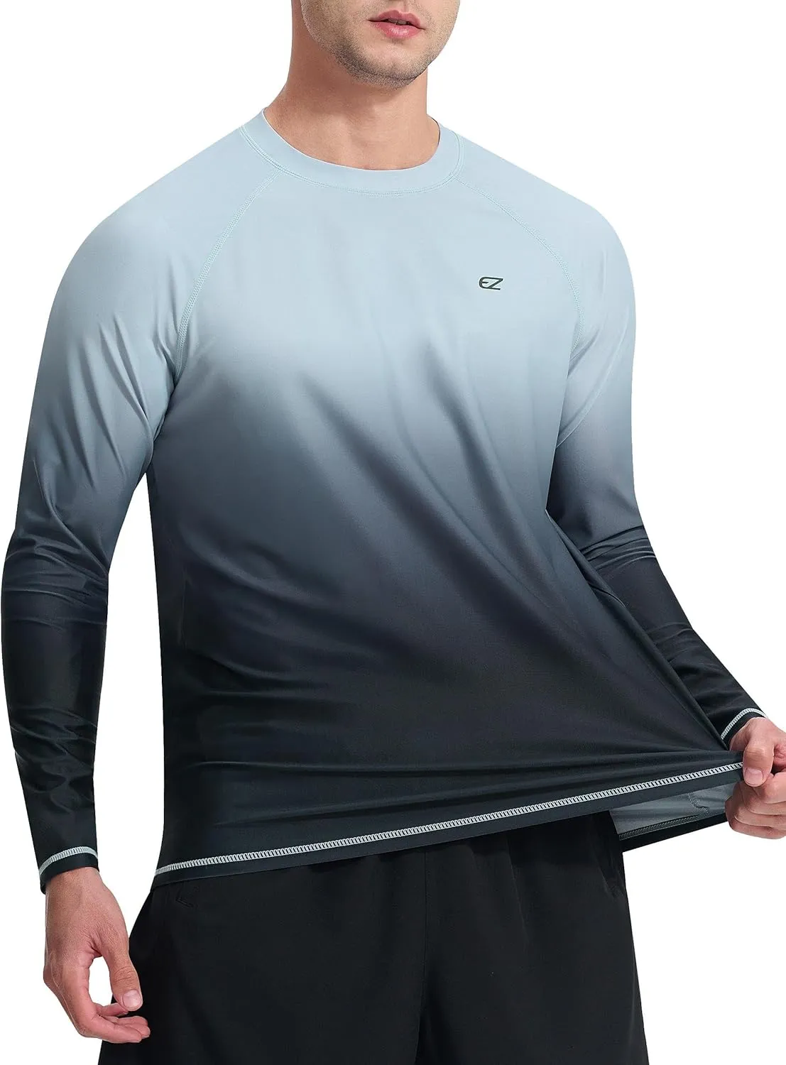 Men's Long Sleeve Rash Guard Quick Dry Swim Shirts UPF 50  UV Sun Protection Tee Surfing Tops
