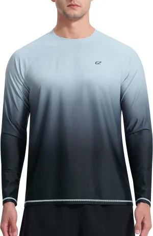 Men's Long Sleeve Rash Guard Quick Dry Swim Shirts UPF 50  UV Sun Protection Tee Surfing Tops