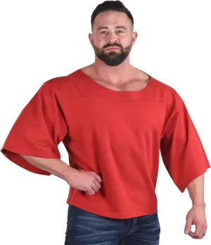 Men's Oversize Gym T-Shirt, Bodybuilding Rag Top Muscle Plus Sized Tee in French Terry Cotton.