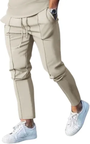 Men's Pleated Baggy Pants Casual Cotton Drawstring Pants Streetwear Lightweight Hiking Pants for Active Adventures