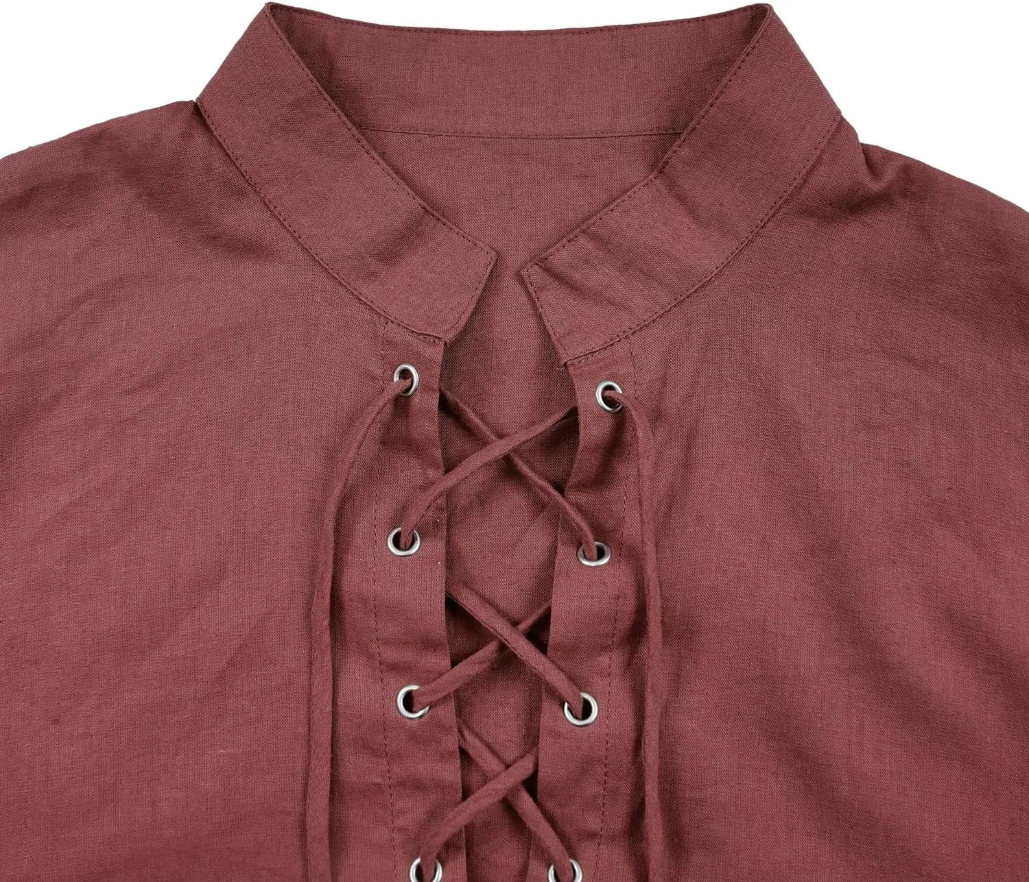 Men's Renaissance Shirt Pirate Medieval Viking top Linen Long Sleeved Halloween Costume