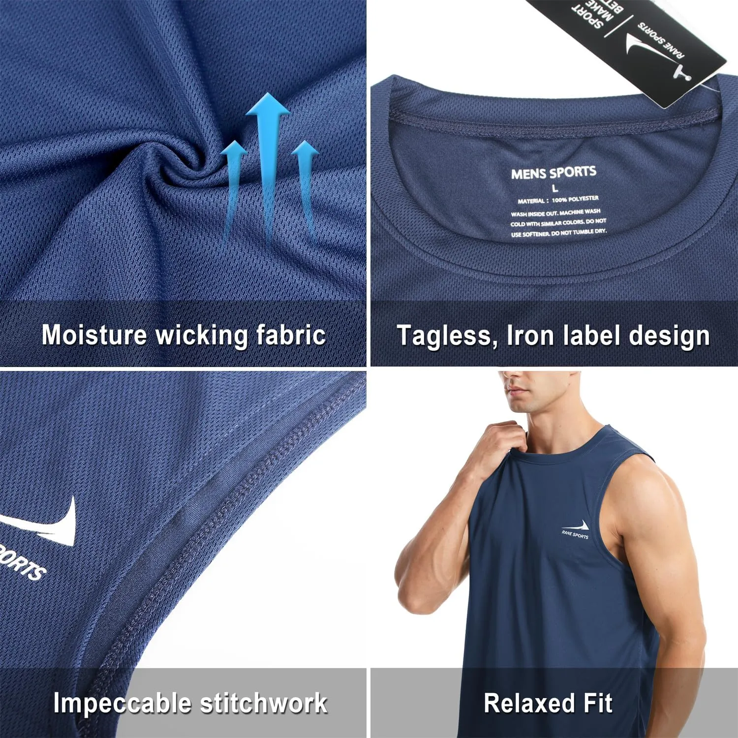 Men's Sleeveless Gym Shirts Quick-Drying Training Running Bodybuilding Athletic Tank Top