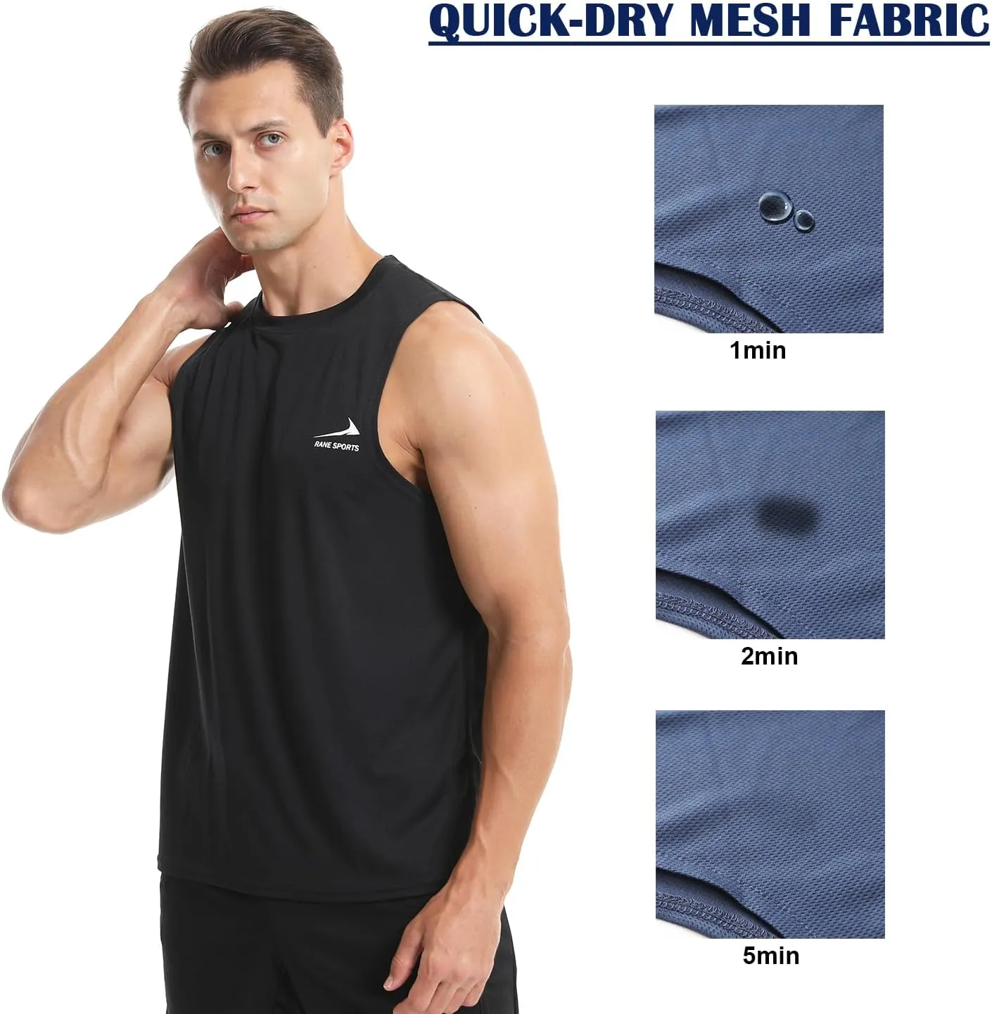 Men's Sleeveless Gym Shirts Quick-Drying Training Running Bodybuilding Athletic Tank Top