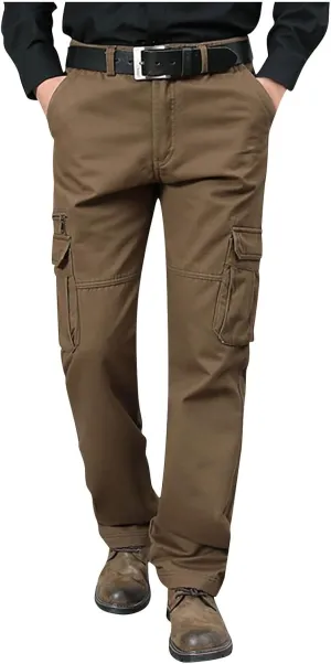 Men's Stretch Cargo Pants Straight Fit Hiking Pants Lightweight Casual Work Pants with Multi Pockets