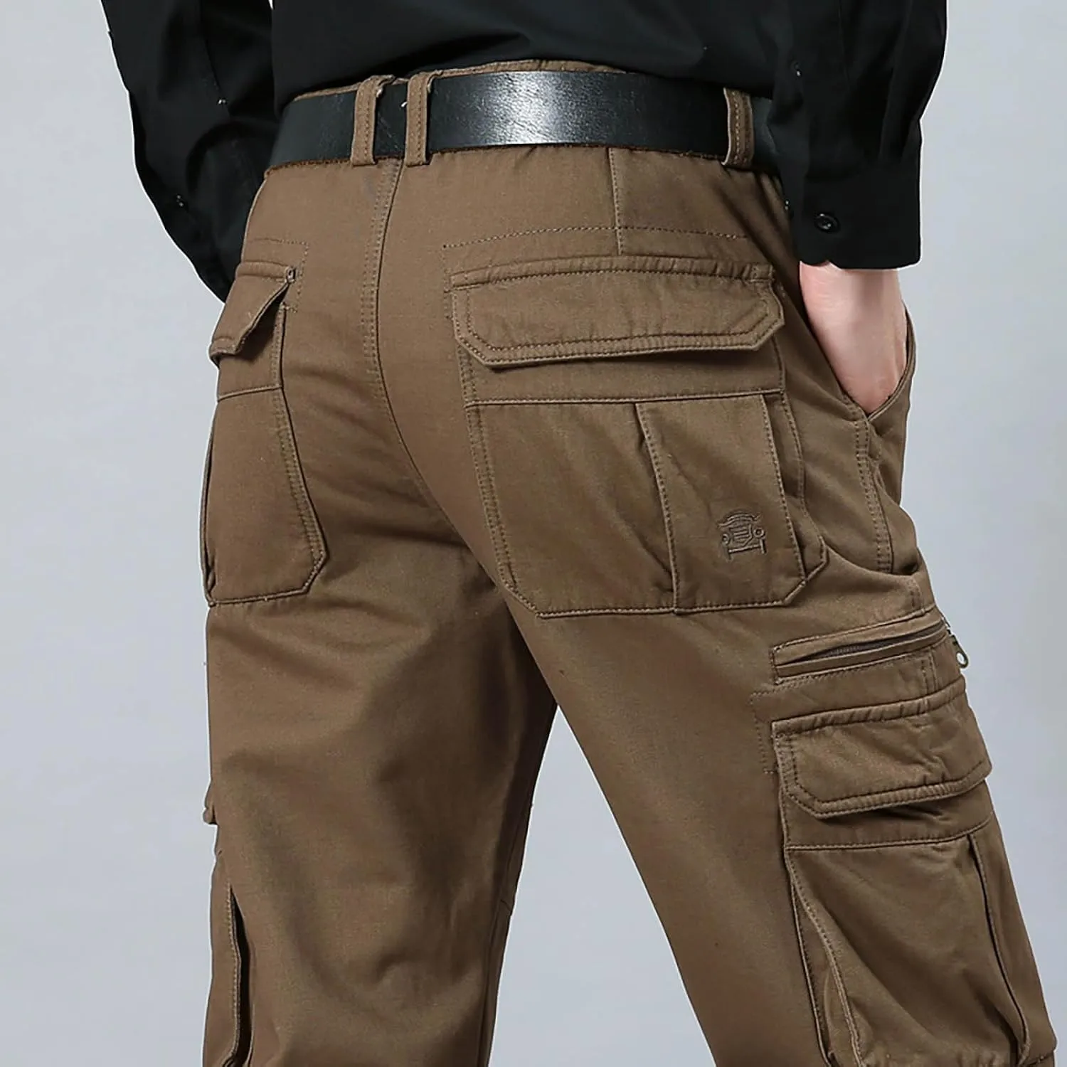 Men's Stretch Cargo Pants Straight Fit Hiking Pants Lightweight Casual Work Pants with Multi Pockets