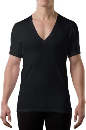 Men's Sweatproof Undershirt | Cotton Deep V Neck | Original Fit | with Sweat Pads