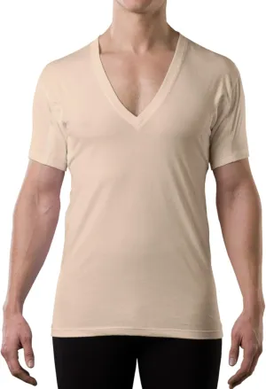 Men's Sweatproof Undershirt | Cotton Deep V Neck | Original Fit | with Sweat Pads