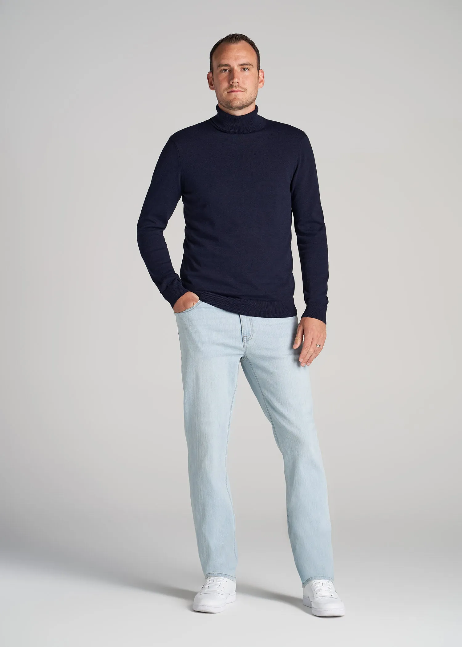 Men's Tall Turtleneck Sweater in Patriot Blue