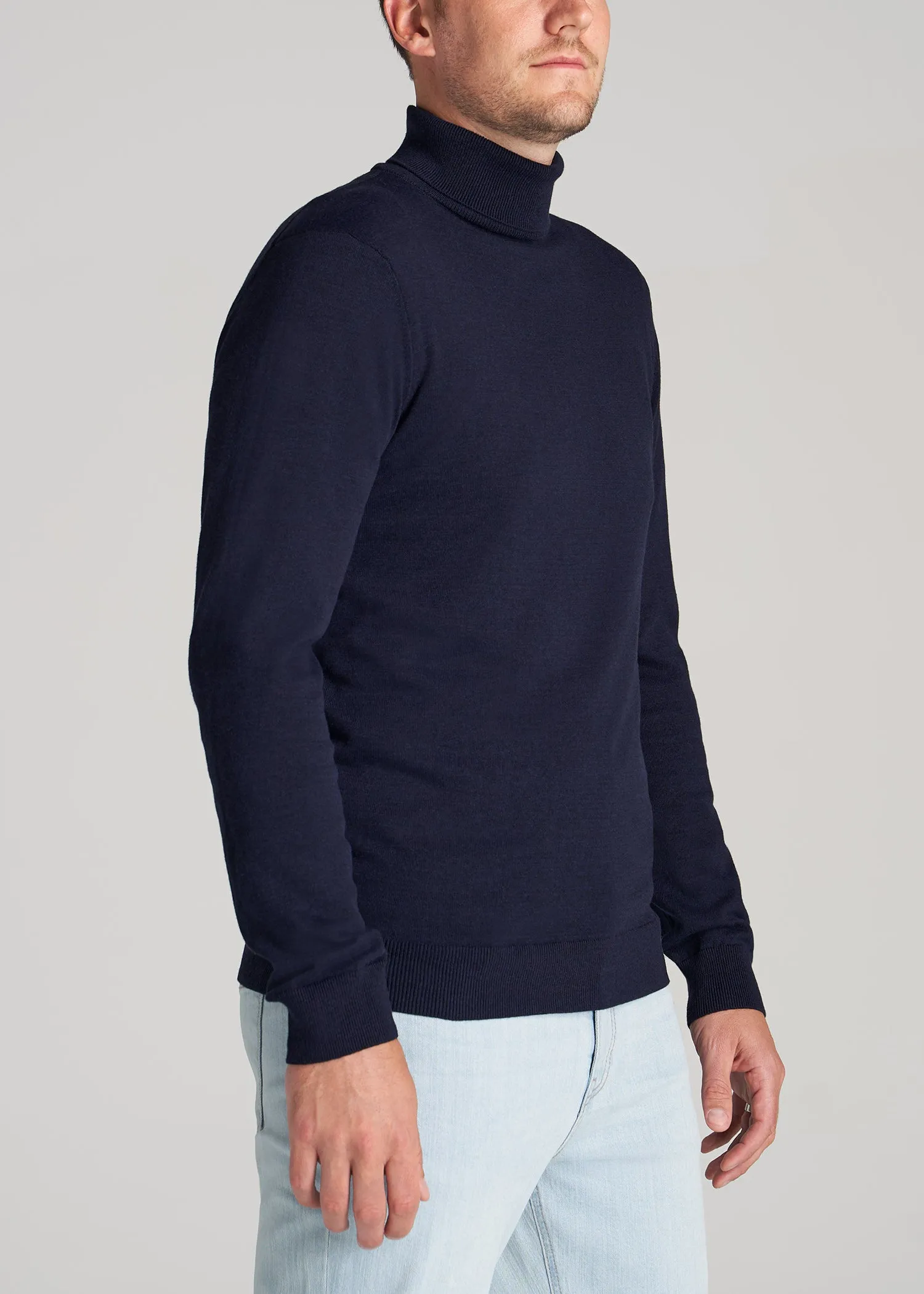 Men's Tall Turtleneck Sweater in Patriot Blue