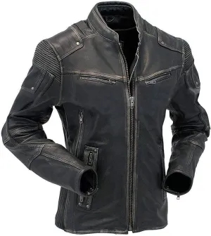 Mens Vintage Cafe Racer Biker Leather Jacket | Motorcycle Leather Jacket for Men