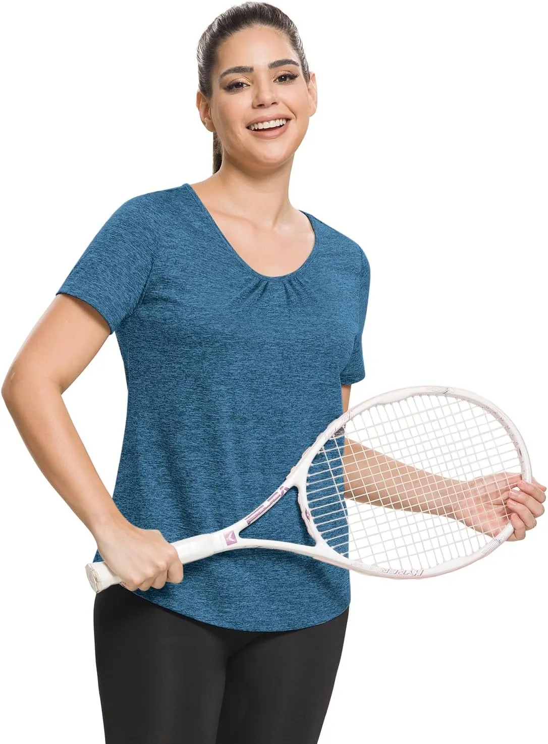MISS FORTUNE Active Wear Yoga Top Cool Dry Workout Shirt Exercise Clothes