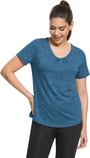 MISS FORTUNE Active Wear Yoga Top Cool Dry Workout Shirt Exercise Clothes