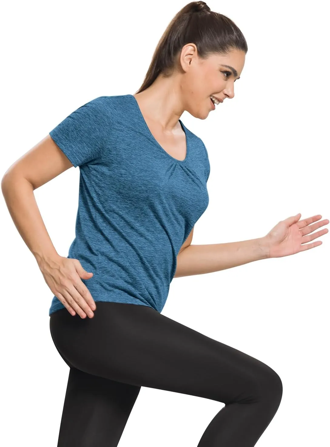 MISS FORTUNE Active Wear Yoga Top Cool Dry Workout Shirt Exercise Clothes