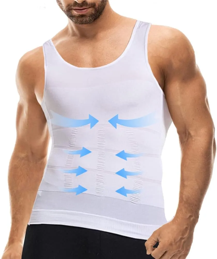 Mistirik Compression Shirts for Men - Mens Slimming Body Shaper Vest - Tight Tank Top for Men - Compression Shirt Tank Top