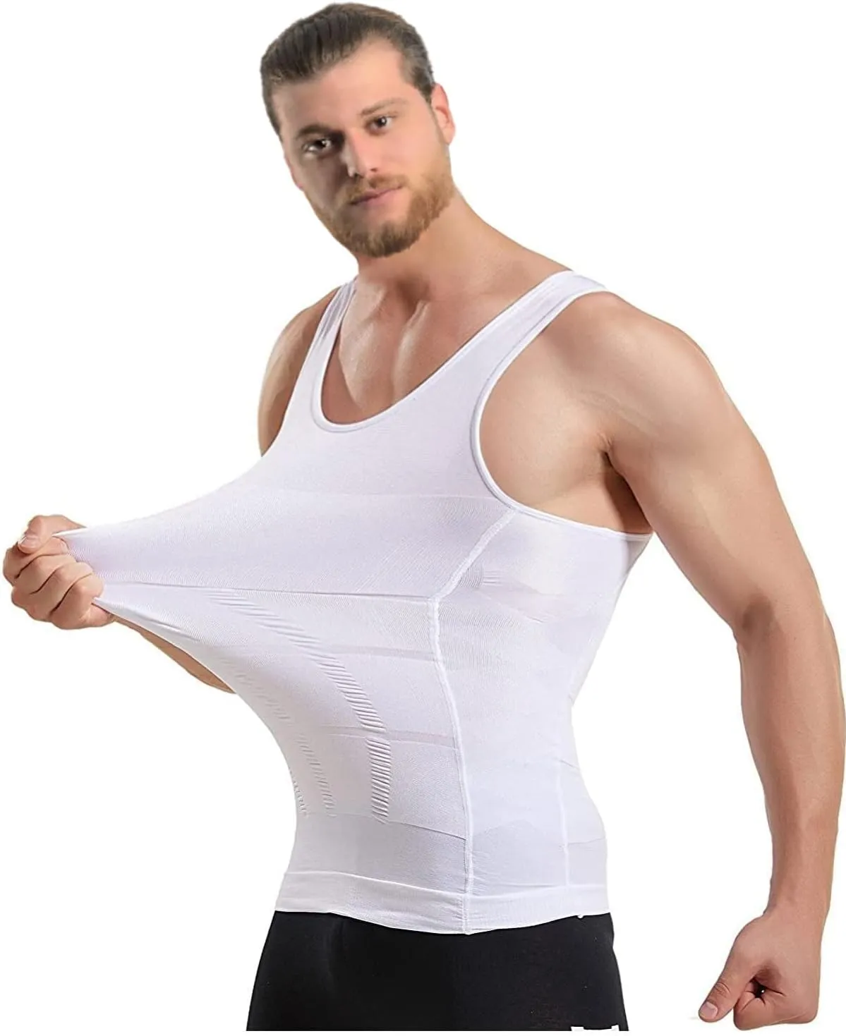 Mistirik Compression Shirts for Men - Mens Slimming Body Shaper Vest - Tight Tank Top for Men - Compression Shirt Tank Top