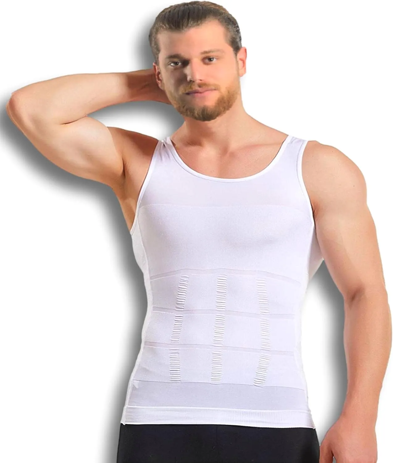 Mistirik Compression Shirts for Men - Mens Slimming Body Shaper Vest - Tight Tank Top for Men - Compression Shirt Tank Top