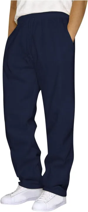 Muscularfit Mens Pants Straight Fit Solid Drawstring Stretch Waist Loose Straight Sweatpant Causal Fall Jogger Athletic Pants