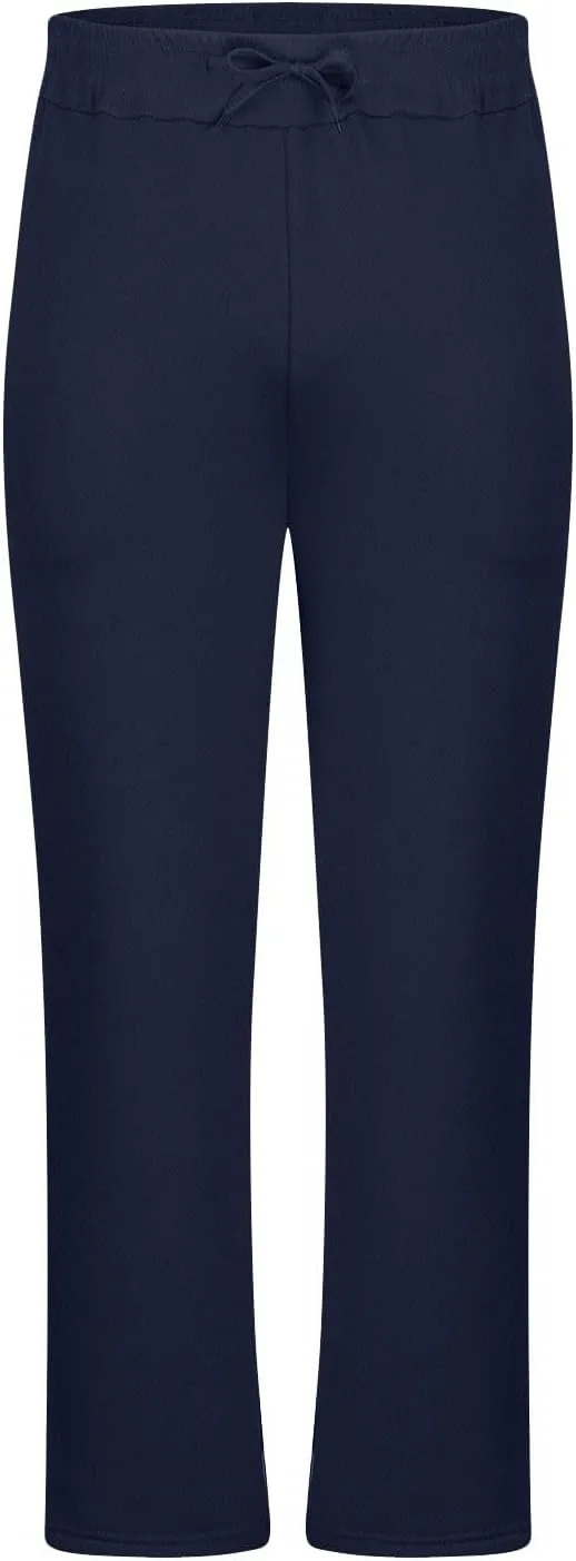 Muscularfit Mens Pants Straight Fit Solid Drawstring Stretch Waist Loose Straight Sweatpant Causal Fall Jogger Athletic Pants