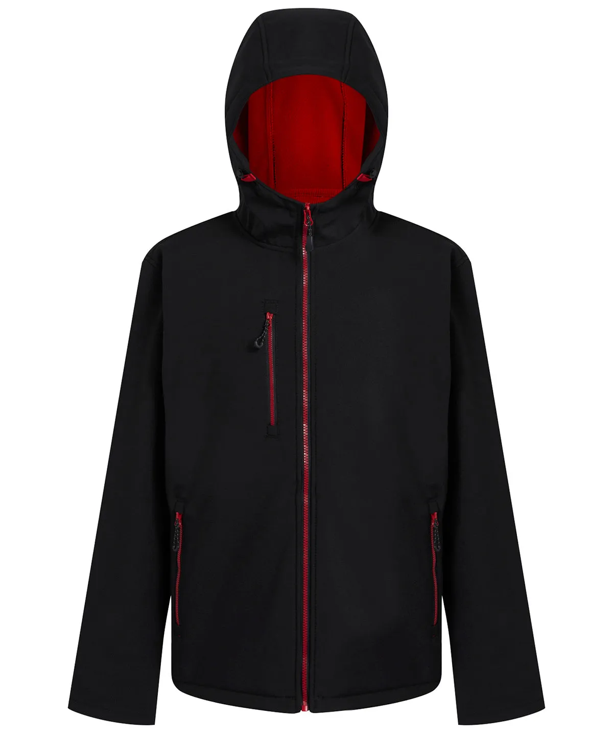 Navigate 2-layer hooded softshell jacket | Black/Classic Red