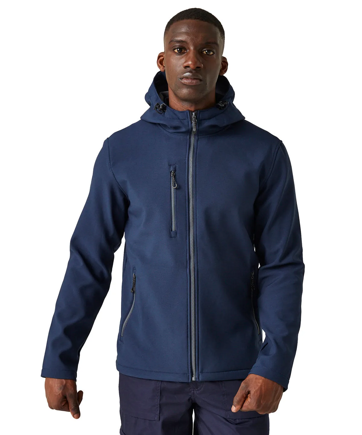 Navigate 2-layer hooded softshell jacket | Black/Seal