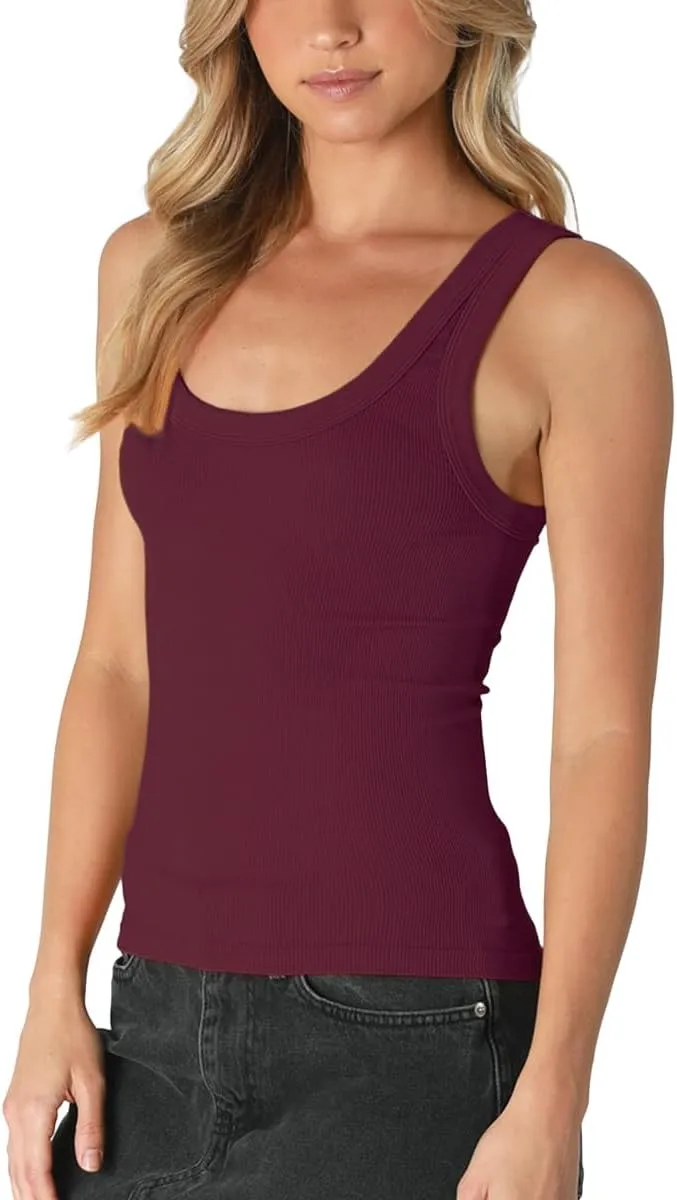NIKIBIKI Women Seamless Reversible Ribbed Tank Top, Made in U.S.A, One Size