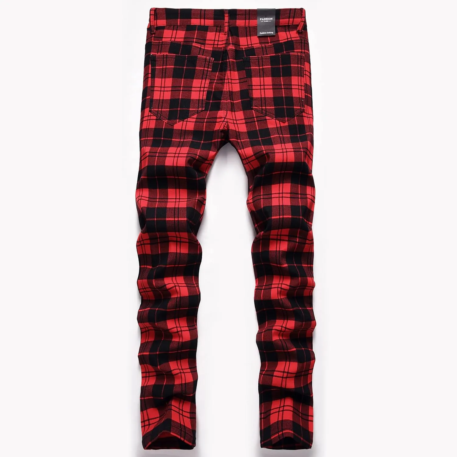 NOVOCCT Plaid Pants for Men - Skinny Mens Dress Pants - Stretch Slim Fit Business Casual Dress Chinos for Men