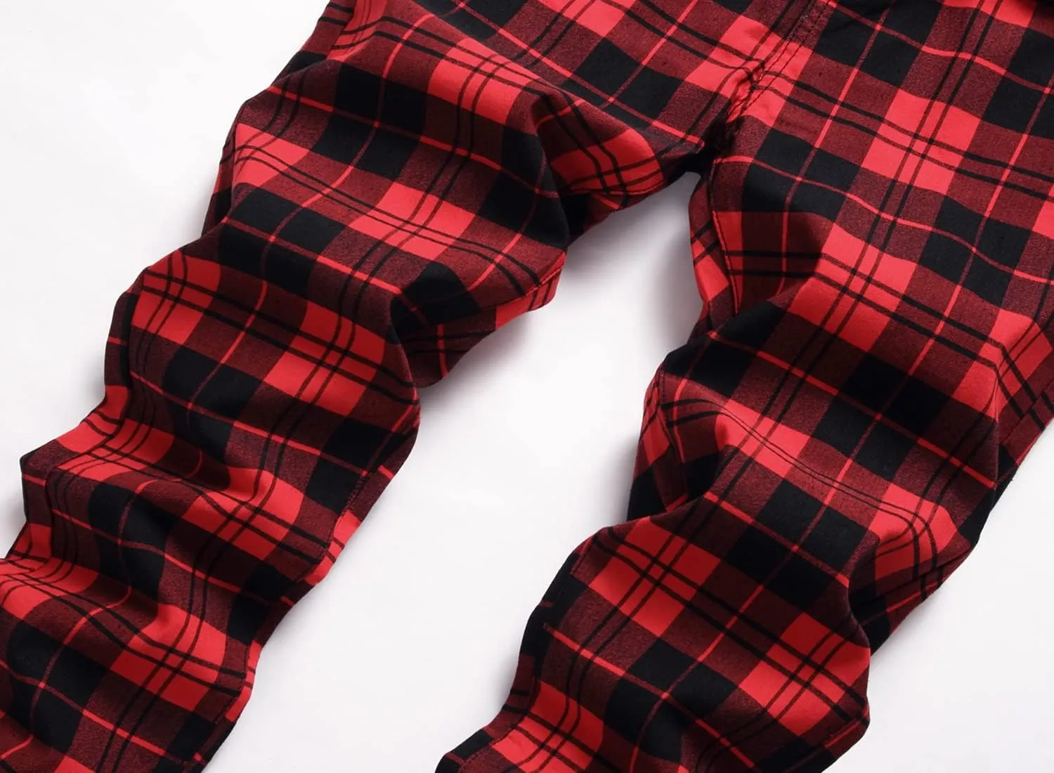 NOVOCCT Plaid Pants for Men - Skinny Mens Dress Pants - Stretch Slim Fit Business Casual Dress Chinos for Men