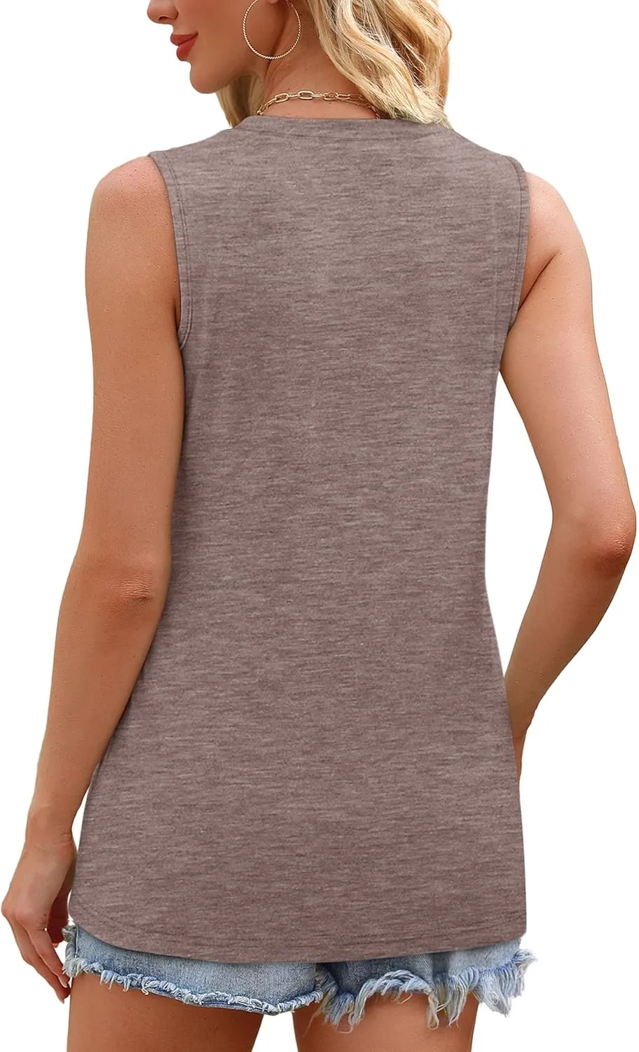 OFEEFAN Womens Tank Tops Summer Sleeveless Tops Loose Fit Crewneck Basic Tee Shirts for Women