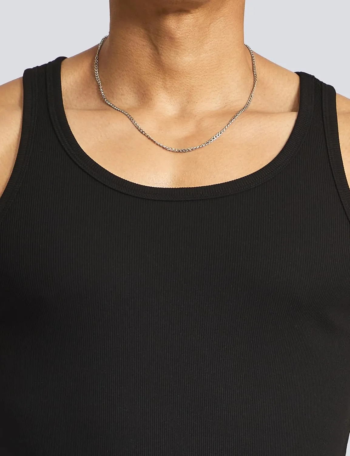 Ouber Men's Ribbed Gym Tank Top Fitness Workout Muscle Sleeveless Bodybuilding Shirt
