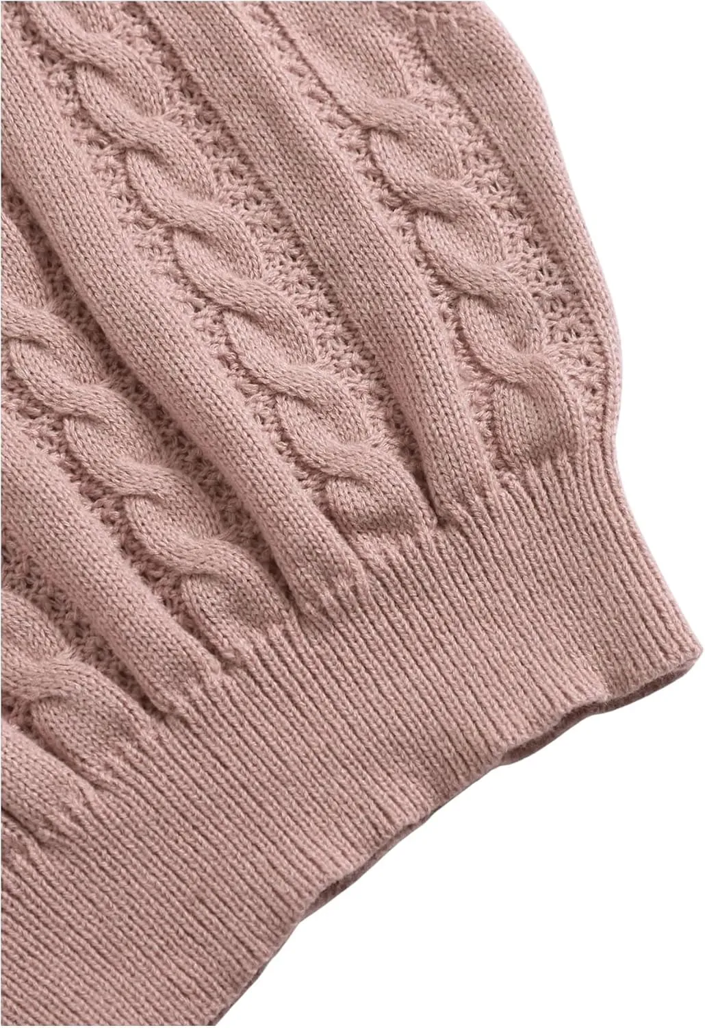 OYOANGLE Women's Cable Knit V Neck Sweater Vest Sleeveless Ribbed Crop Top