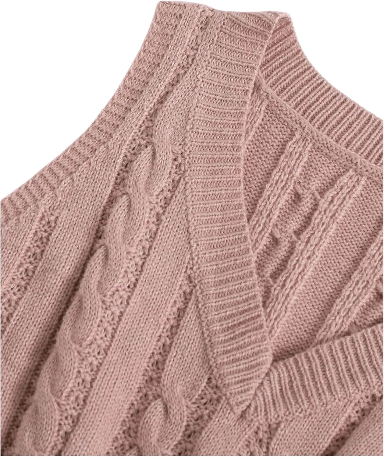 OYOANGLE Women's Cable Knit V Neck Sweater Vest Sleeveless Ribbed Crop Top