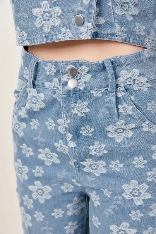 Pansy Denim Pant Set