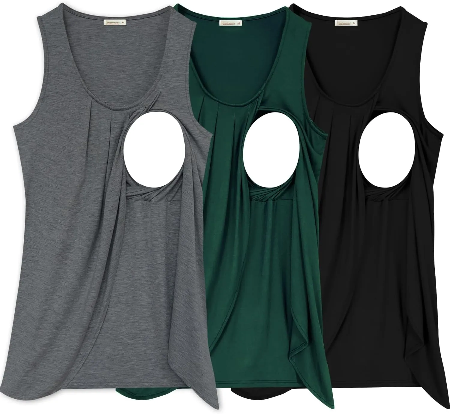 PARNIXS Summer Women's Maternity Nursing Tank Top Sleeveless Comfy Breastfeeding Clothes
