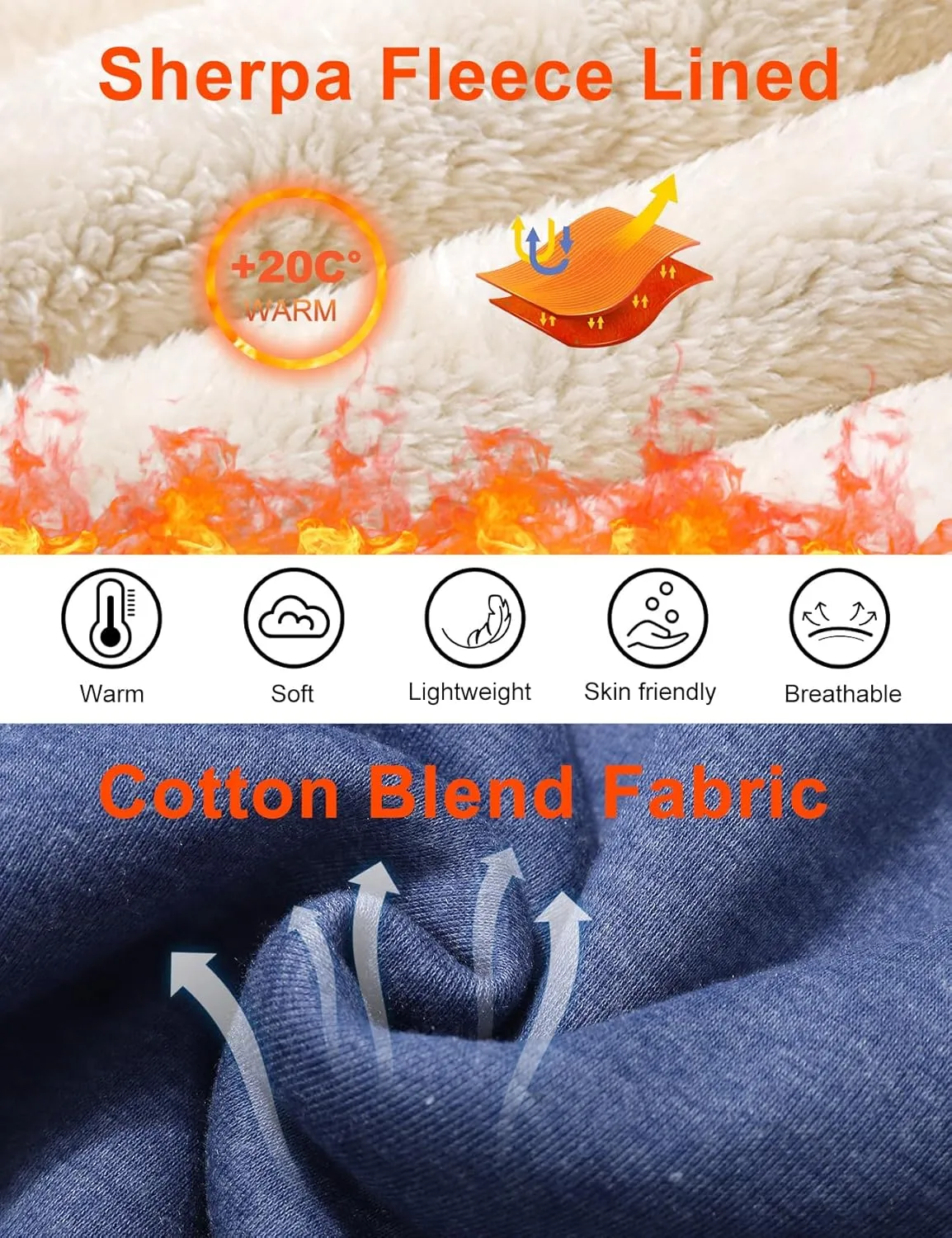 PEHMEA Women's Winter Warm Sherpa Lined Fleece Sweatshirt Crewneck Sport Pullover Loungewear Tops