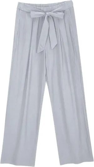 Plus Size Paperbag Pants for Women Trendy Cotton Linen Wide Leg Pants Summer Vacation Boho Comfy Trousers