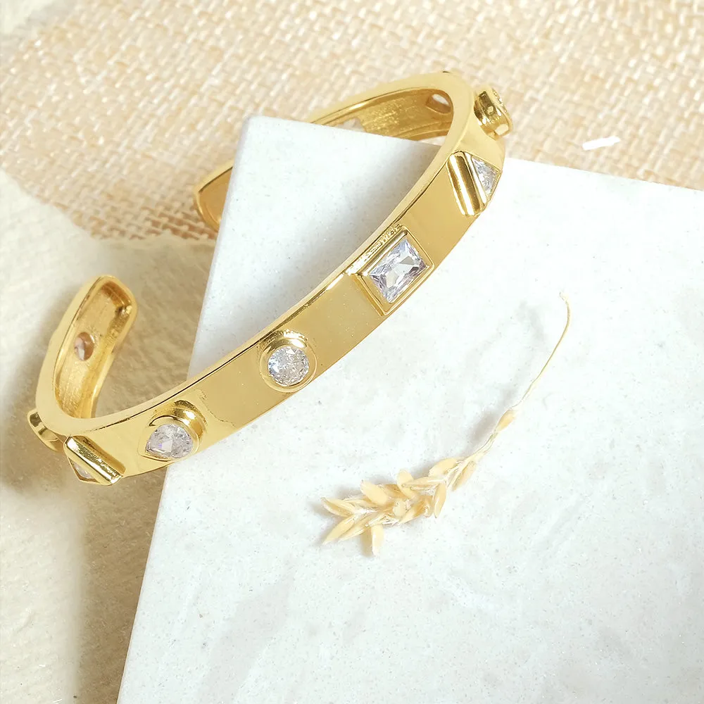 Rainbow Shapes Cuff Bangle